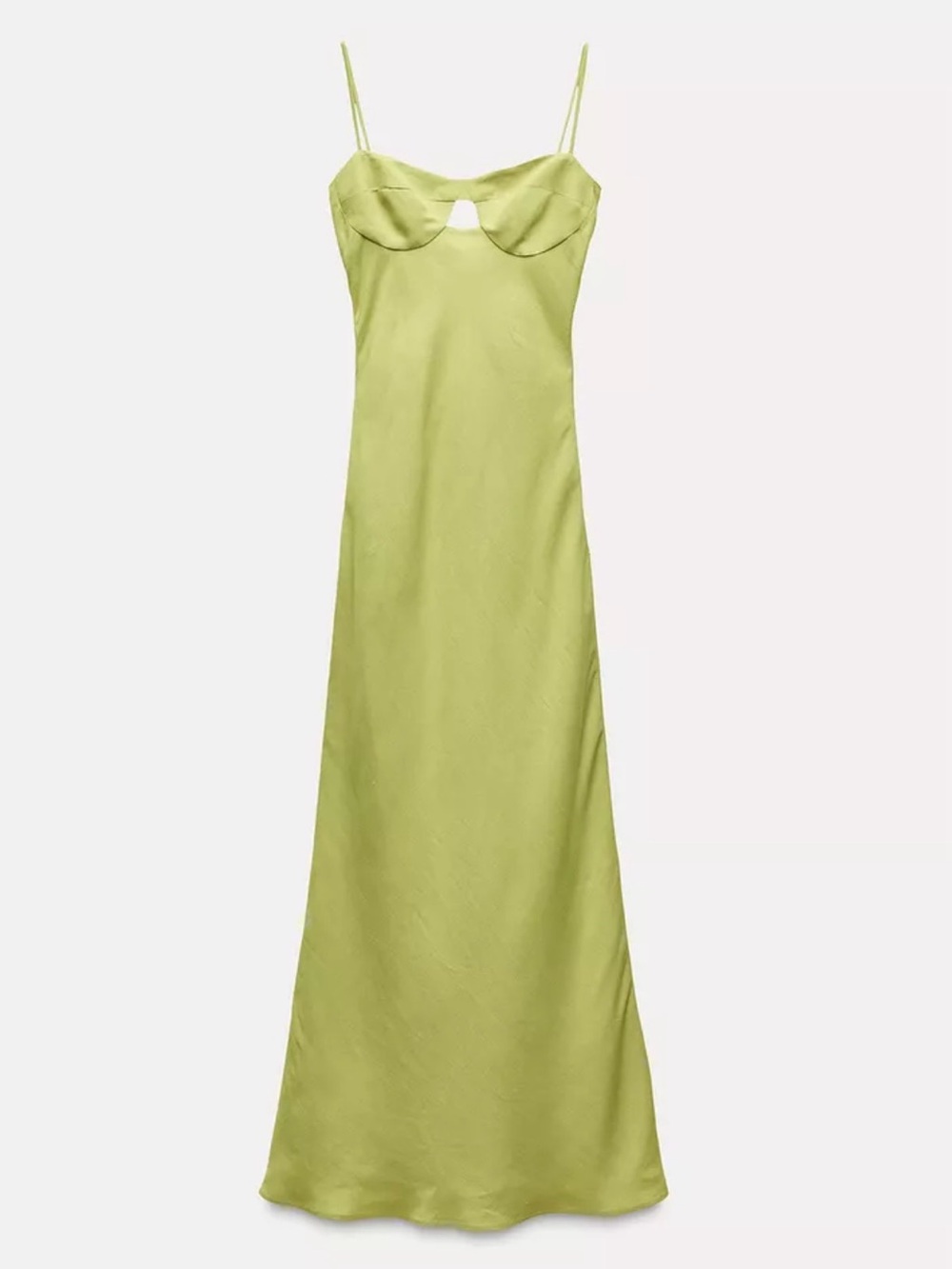 Zara Lime Green Linen Blend Midi Dress - Picture 3 of 10
